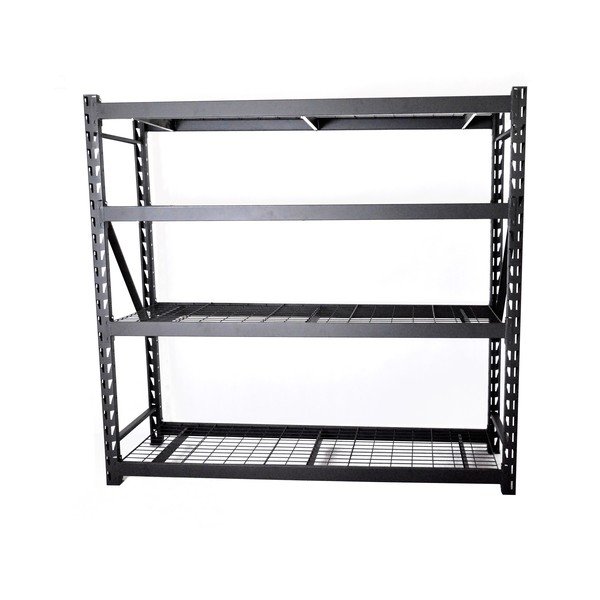 Črn kovinski regal za delavnico 196x183 cm – Rojaplast-image-1