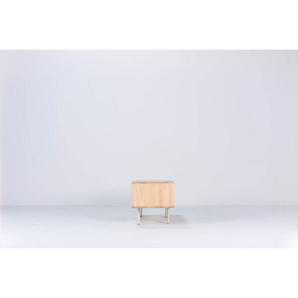 Bela TV omarica iz masivnega hrasta 160x48 cm Fina – Gazzda-image-4