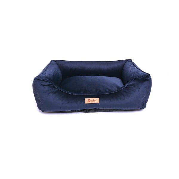 Temno modra žametna postelja 65x50 cm Royal - Petsy