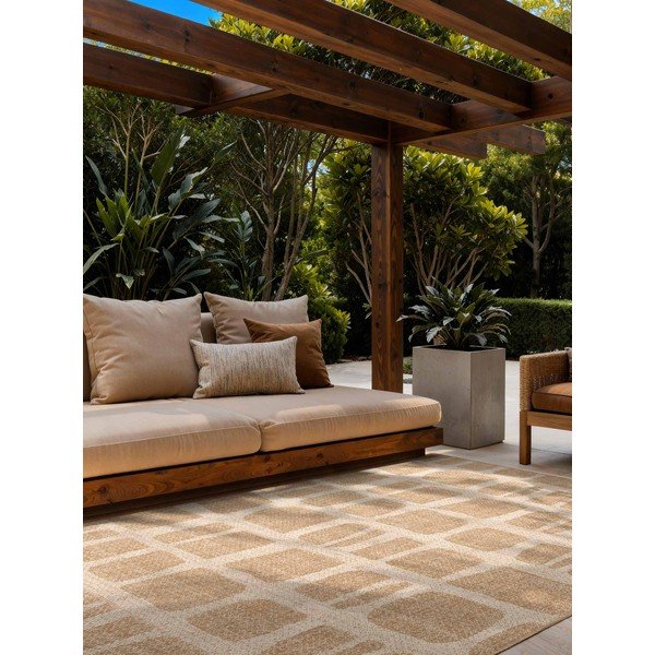 Kremno bela/v naravni barvi notranja in zunanja preproga 160x230 cm Haringey Ruskin – Ted Baker-image-1