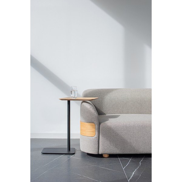 Svetlo siv kavč modul (levi kot) iz mešanice volne in lanu Hugg - Gazzda-image-1