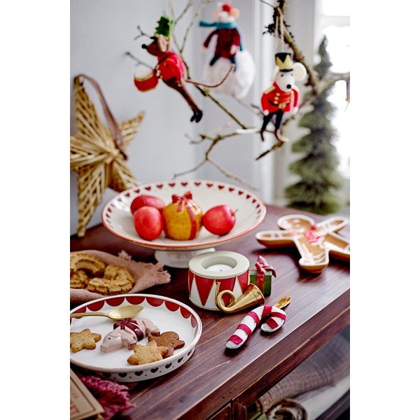 Kremno bela lončena skledica z božičnim motivom Jolly – Bloomingville-image-1