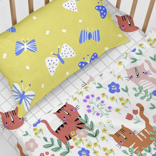 Otroška bombažna rjuha Moshi Moshi Moshi Moshi Meow, 70 x 140 cm-image-4