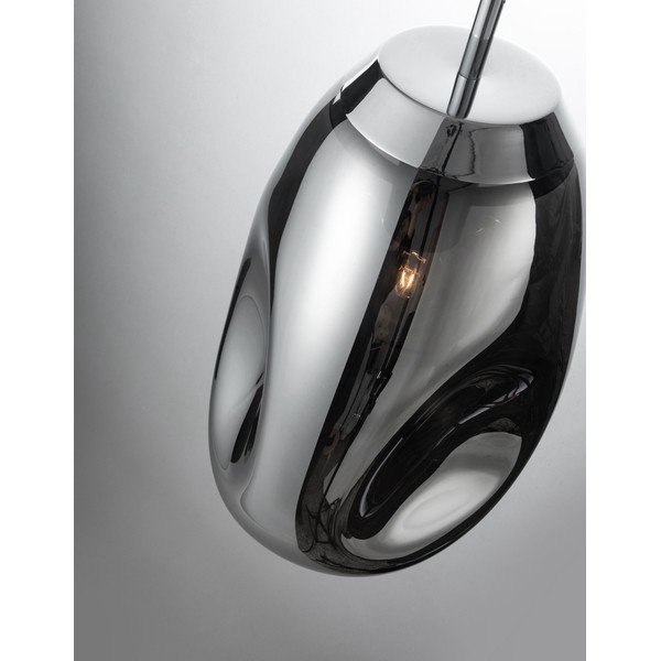 Steklena viseča svetilka v sijajno srebrni barvi ø 22 cm Lava – Nova Luce-image-2
