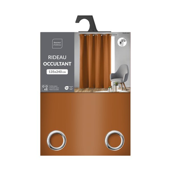 Zatemnitvena zavesa v barvi terakote 135x240 cm Occult – douceur d'intérieur-image-3