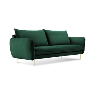 Zelena žametna zofa Cosmopolitan Design Florence, 160 cm