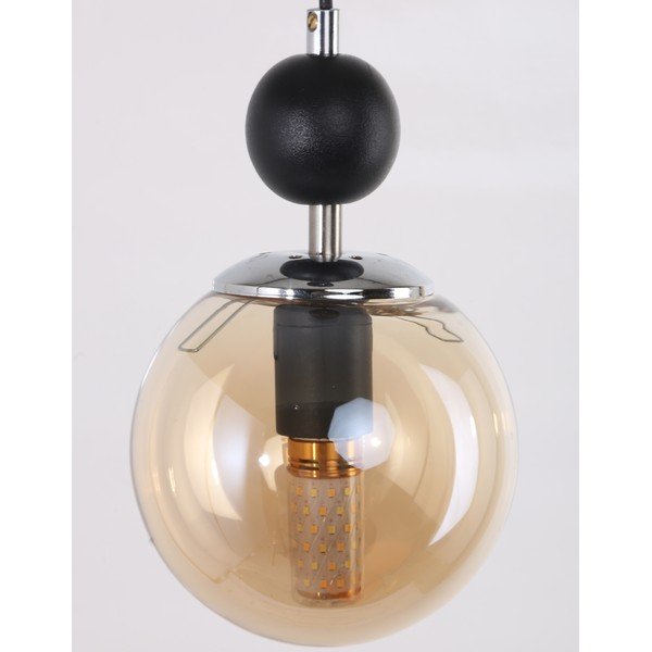 Oker rumeno-črna viseča svetilka s steklenim senčilom ø 15 cm Marble – Squid Lighting-image-1