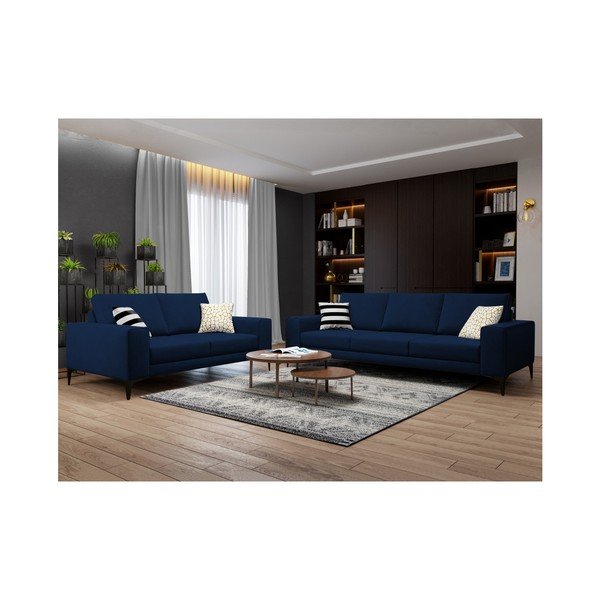 Temno modra dvosedežna zofa Cosmopolitan Design Lugano-image-4