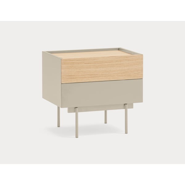 Bež/naravna nočna omarica v hrastovem dekorju Otto – Teulat-image-4