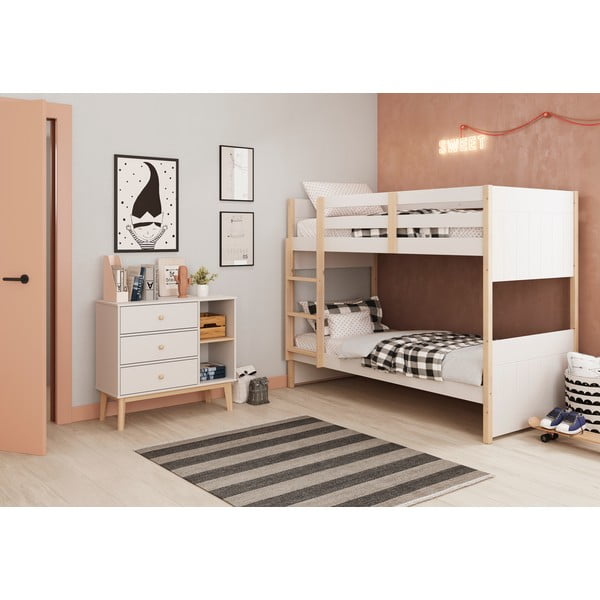 Bela nizka otroška komoda 90x81 cm Esteban – Marckeric-image-1