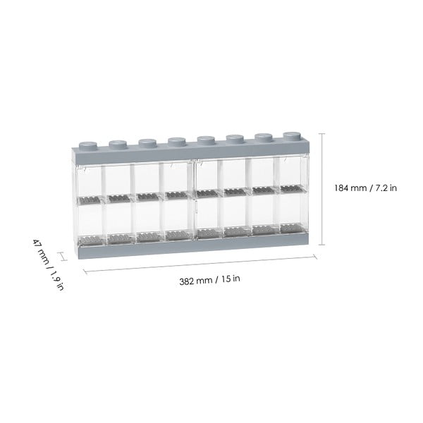 Siva zbirateljska omarica za 16 minifiguric - LEGO®-image-1