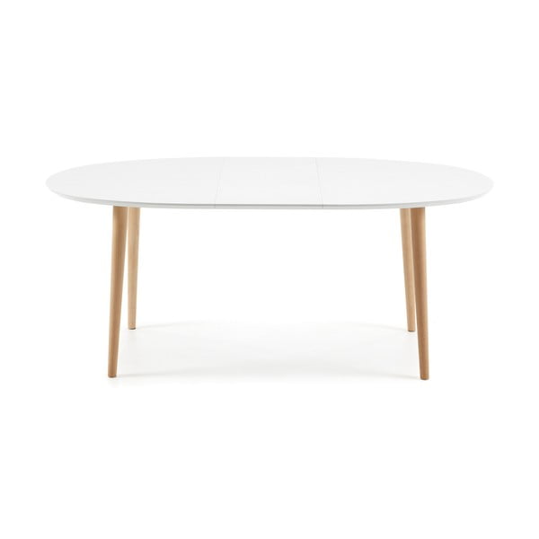 Raztegljiva jedilna miza z belo mizno ploščo 90x140 cm Oqui – Kave Home-image-2