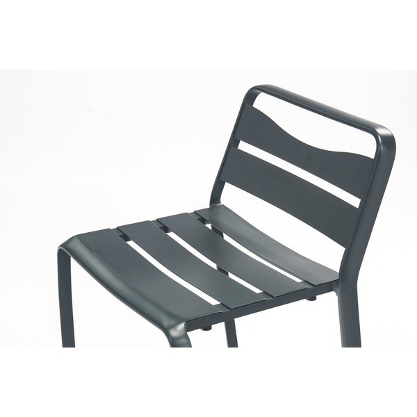 Komplet 2 sivih vrtnih zložljivih aluminijastih barskih stolčkov Ezeis Spring-image-1
