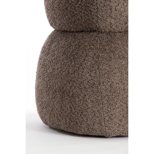 Rjav tabure iz tkanine bouclé Leyla – Light & Living-image-4