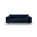 Temno modra žametna raztegljiva sedežna garnitura s prostorom za shranjevanje 222 cm Bali – Cosmopolitan Design