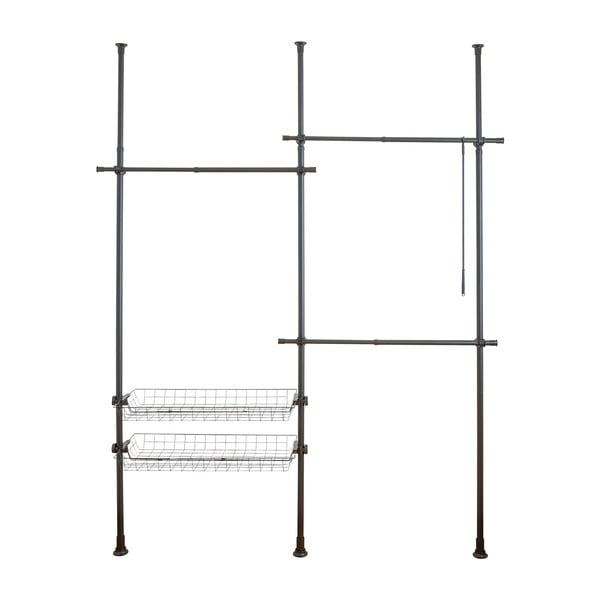 Črno kovinsko teleskopsko stojalo za oblačila Herkules – Wenko-image-4