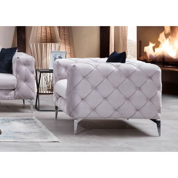 Svetlo siv fotelj Como – Artie-image-2