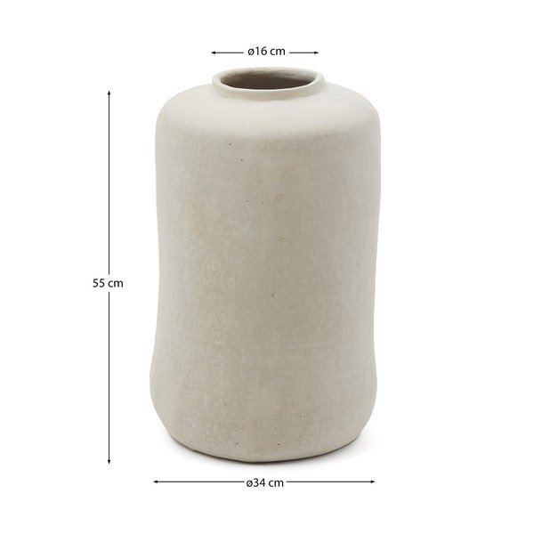 Kremno bela visoka vaza iz papirmašeja (višina 55 cm) Serina – Kave Home-image-4