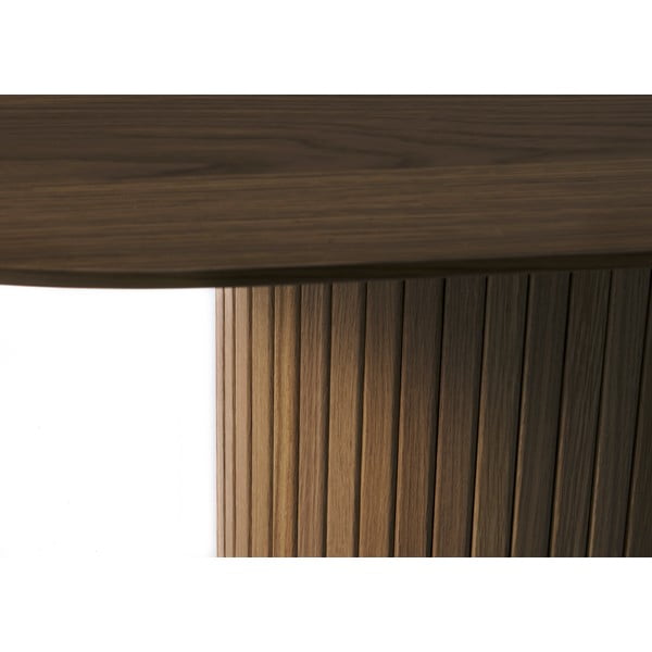 Rjava jedilna miza z mizno ploščo v hrastovem dekorju 95x180 cm Nola – Unique Furniture-image-3