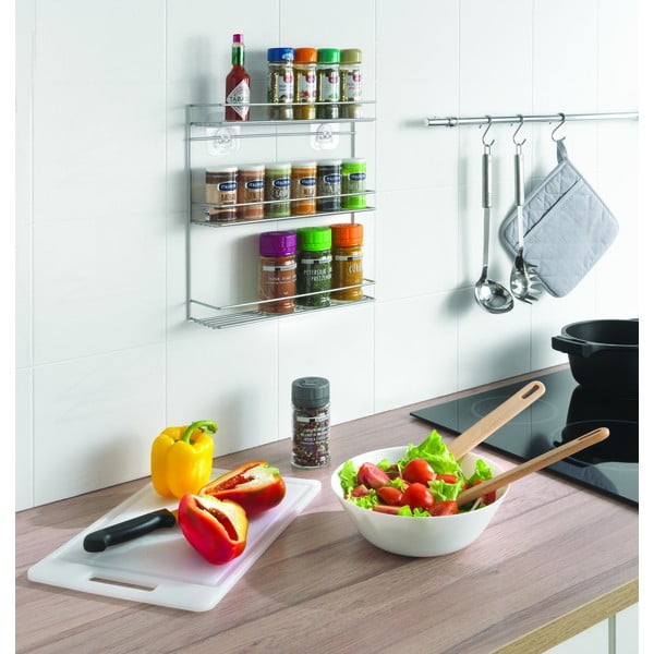 Stenska tristopenjska polica za začimbe Metaltex-image-4