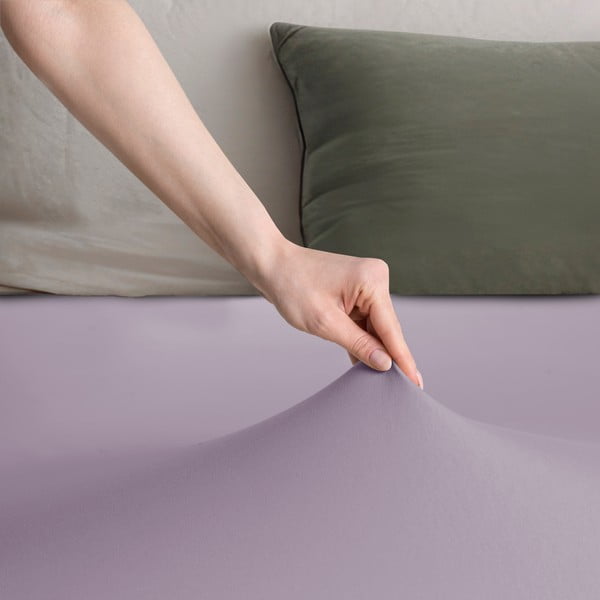 Svetlo vijolična napenjalna rjuha iz jerseyja 200x200 cm Amber – Restilo-image-2