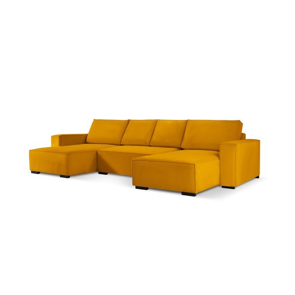 Rumena raztegljiva sedežna garnitura v U obliki Mazzini Sofas Azalea-image-2