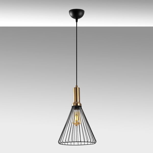 Črna viseča svetilka s kovinskim senčnikom ø 24 cm Dear – Opviq lights-image-3