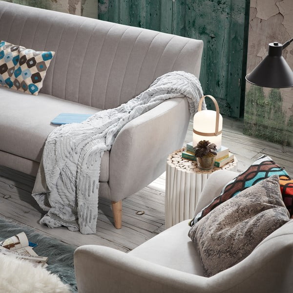 Bel stolček iz tikovine Kave Home Filippo, ⌀ 35 cm-image-1