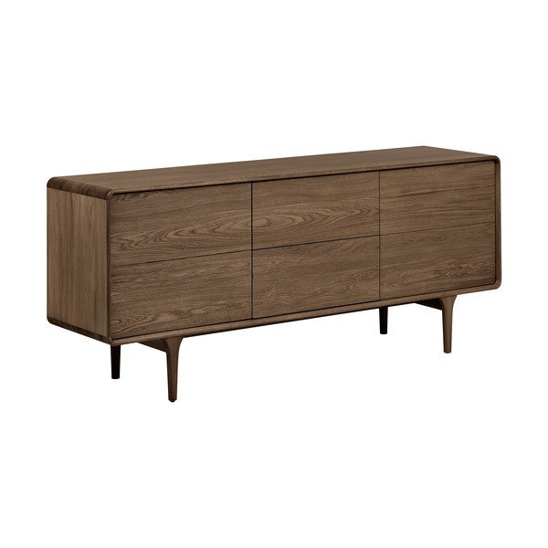 Temno rjava komoda v hrastovem dekorju 180x75x45 cm Darwin – House Nordic