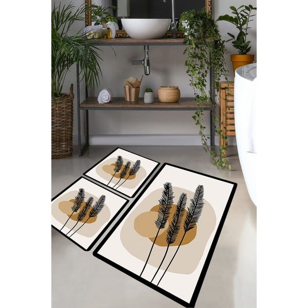 Rjave kopalniške preproge v kompletu 3 ks 60x100 cm Day Sunrise – Foutastic-image-1