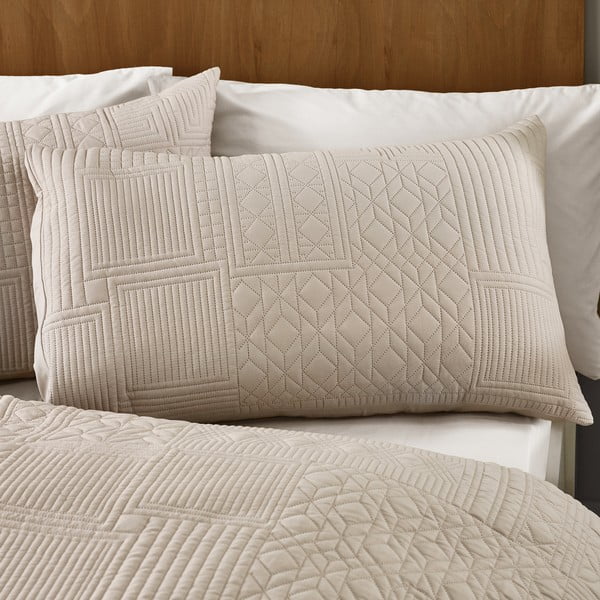 Bež podaljšana posteljnina za zakonsko posteljo 230x220 cm Folkstone Geo – Catherine Lansfield-image-2