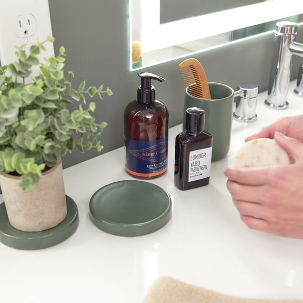 Zelen keramični podstavek za milo iDesign Eco Vanity-image-2