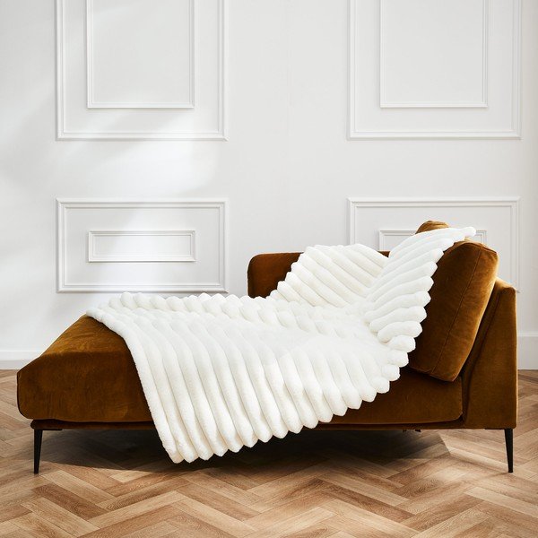 Kremno bela odeja iz mikropliša 180x220 cm Boudoir – douceur d'intérieur-image-4