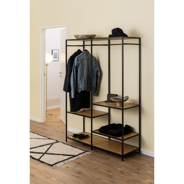 Odprta garderobna omara v hrastovem dekorju 122x174 cm Seaford – Actona-image-1