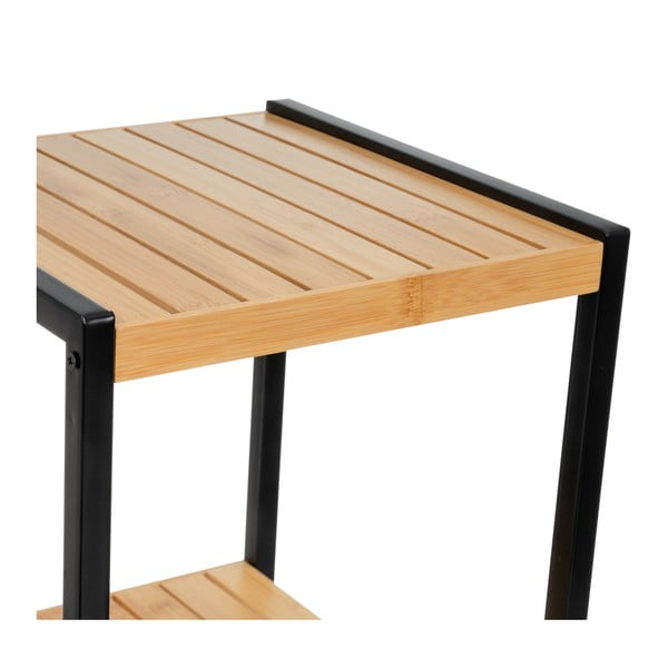 Bambusov regal v črni in naravni barvi 30x70 cm – Casa Selección-image-3