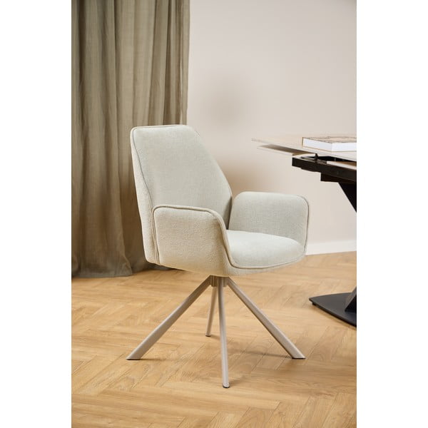 Bež oblazinjen jedilni stol z nasloni za roke Graham – Actona-image-1