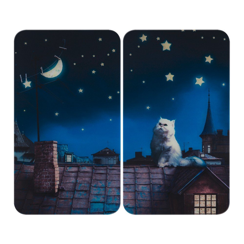 Zaščitne plošče za štedilnik iz kaljenega stekla 2 ks 30x52 cm