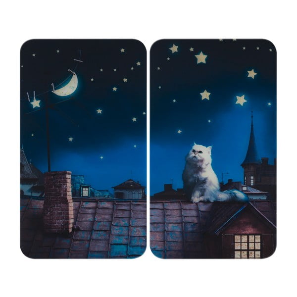 Zaščitne plošče za štedilnik iz kaljenega stekla 2 ks 30x52 cm – Maximex