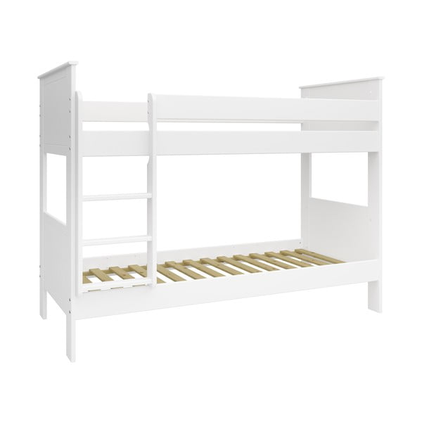 Bela pogradna otroška postelja 90x200 cm Alba - Tvilum-image-1