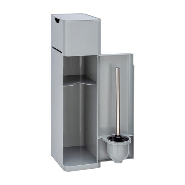 Sivo plastično stojalo za WC papir z WC ščetko Imon – Wenko-image-2
