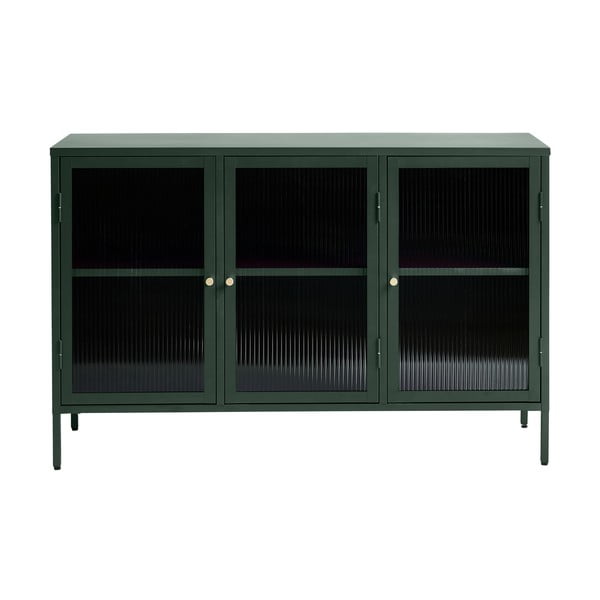 Zelena kovinska vitrina Unique Furniture Bronco, višina 85 cm