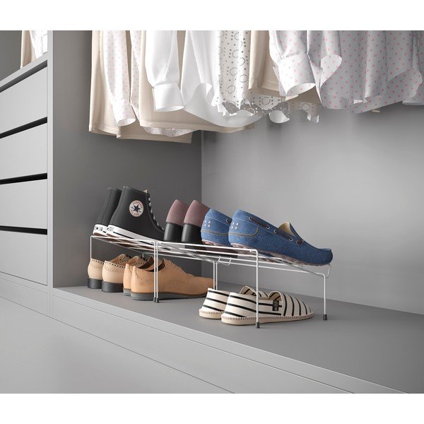 Komplet 2 belih stojal za čevlje iz nerjavečega jekla Metaltex Cipok-image-1