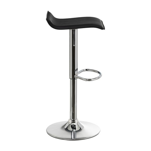 Črni oblazinjeni barski stoli v kompletu z nastavljivo višino 2 ks (višina sedeža 63 cm) – Casa Selección-image-1