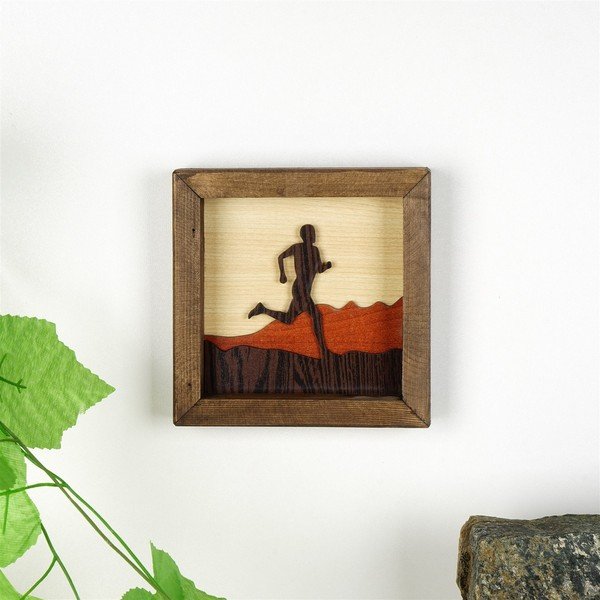 Lesena slika Kate Louise Running Man, 16 x 16 cm-image-1