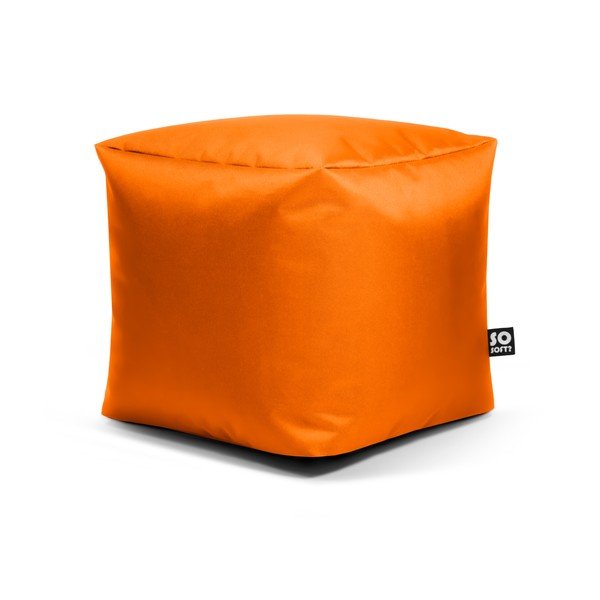 Oranžna otroška vreča za sedenje iz umetnega usnja Cube M – So Soft?