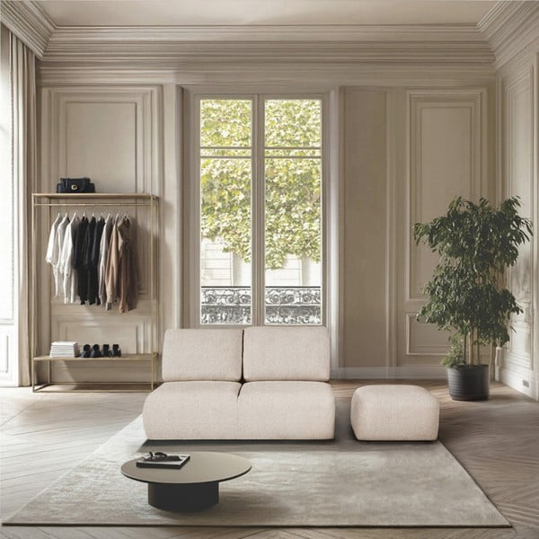 Kremno bel tabure iz tkanine bouclé Mirel – Rodier-image-1