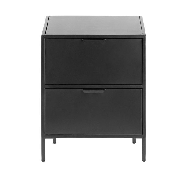 Črna jeklena nočna omarica Shantay – Kave Home