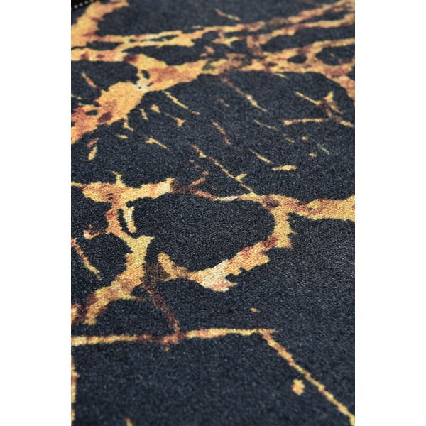 Črno-zlata kopalniška preproga 60x40 cm Goldes - Foutastic-image-2