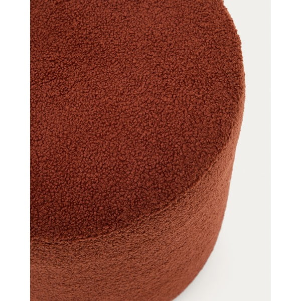 Tabure iz tkanine bouclé v barvi terakote Kaeli – Kave Home-image-1