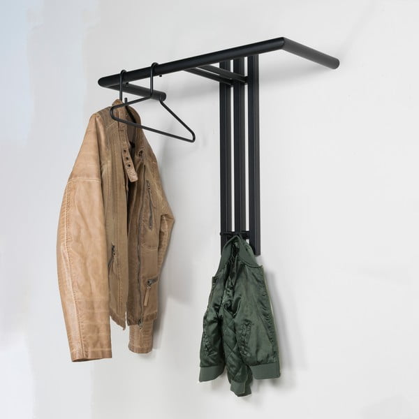 Črn kovinski stenski obešalnik 65 cm Senza – Spinder Design-image-1